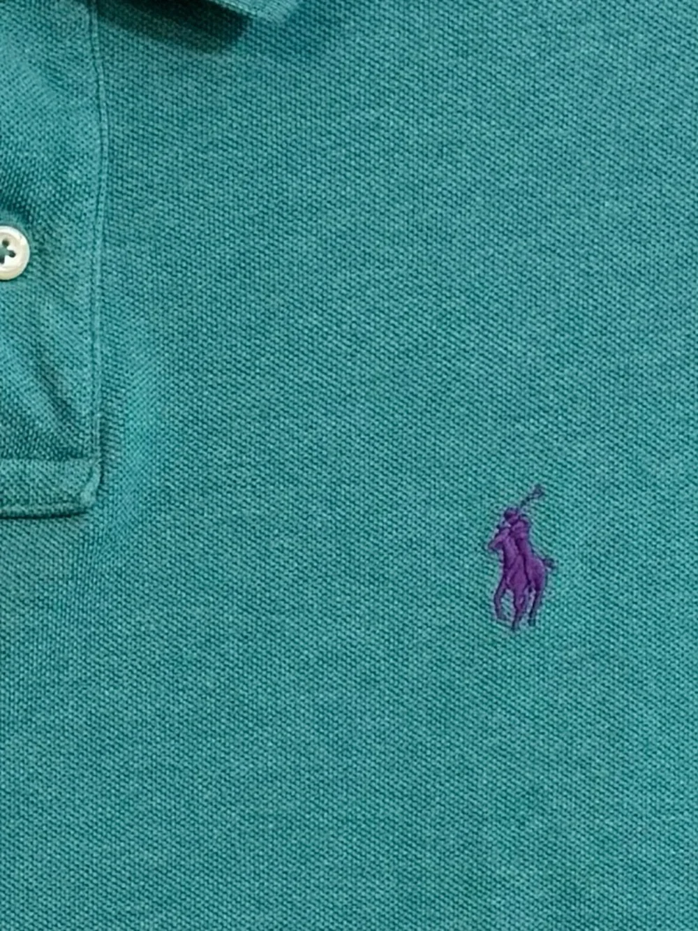 Polo Ralph Lauren Custom Fit Polo Shirt XL Turquoise Purple Pony